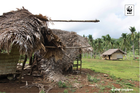 Devastation caused by the previous typhoons was evident across villages. 